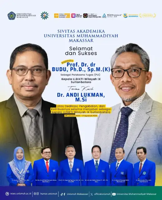 Unismuh Apresiasi Pengabdian Andi Lukman, Sambut Prof Budu Pimpin LLDIKTI IX